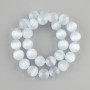 Koraliki z kamienia Kocie oko, gładka kulka, średnica 13,5–14 mm, długość 37 cm ± na żyłce