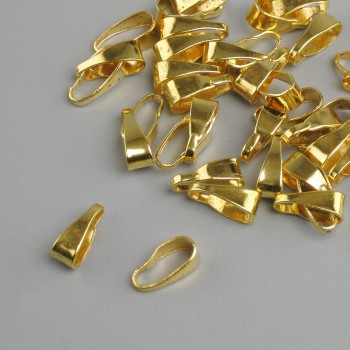 Furnitura jubilerska – uchwyt do zawieszki, średnica 3 mm ±, długość 7 mm ±, złoty kolor metalu, opakowanie 40 szt.