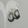 Kolczyki Bublik, długość 35 mm ±, kropla hematytu, średnica 27×19 mm ±, długość 40 mm ±