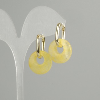 Kolczyki w kształcie pączka z cytryną, średnica 18×5 mm, długość około 30 mm