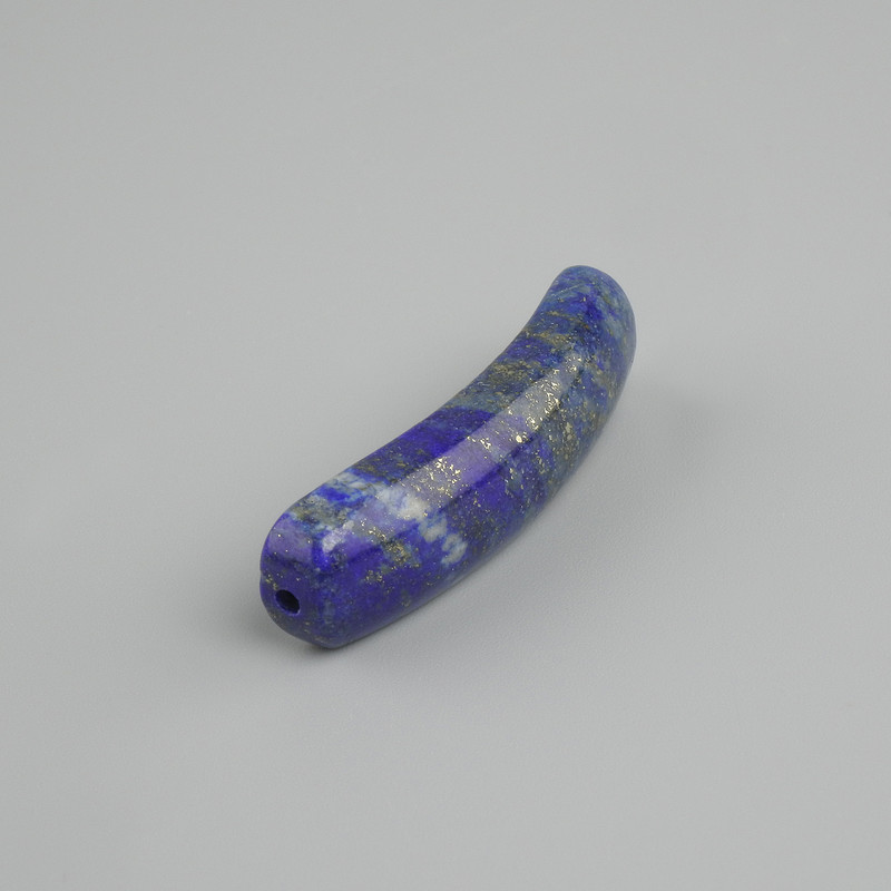 Koralik-wstawka z lazurytu wygięty łącznik z otworami 36×10×6 mm+