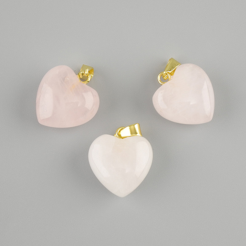 Wisiorek Serce z różowego kwarcu 15×15×23 mm+