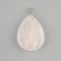 Wisiorek z różowego kwarcu w kształcie kropli 40×30 mm ±, długość 50 mm+