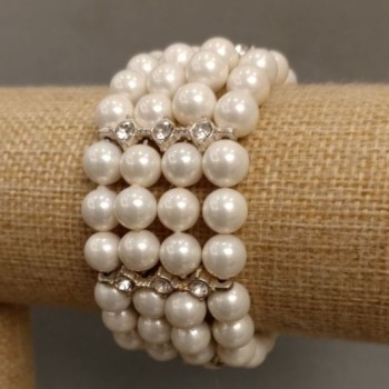 Bransoletka perły Majorka, długość 18 cm ± stretch