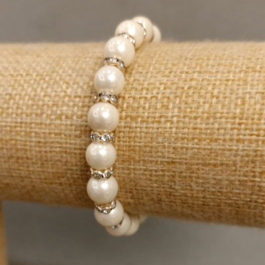 Bransoletka z pereł Majorki, długość 18 cm ± na elastycznej gumce