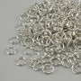 Kółko sprężynowe zapinane, średnica 6 mm, metal srebrzysty, opakowanie 20 g
