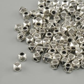Akcesoria jubilerskie – koralik-wstawka w kolorze metalu srebrnym, średnica 3×3 mm ± otwór, średnica 1,8 mm ± opakowanie 20 g (~133 szt.)