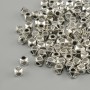 Akcesoria jubilerskie – koralik-wstawka w kolorze metalu srebrnym, średnica 3×3 mm ± otwór, średnica 1,8 mm ± opakowanie 20 g (~133 szt.)
