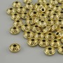 Złota koralika-wkładka, kolor metalu złoto, średnica 6,5×3,5 mm, otwór 1,9 mm, opakowanie 20 g (~około 52 szt.)