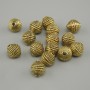 Furnitura jubilerska — wkładka koralikowa w kolorze żółtego złota, średnica 8×7,5 mm, otwór 1,8 mm, opakowanie 20 g (~15 szt.)