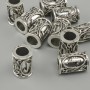 Koralik Runa skandynawska, średnica 13×9 mm ±, otwór 6 mm, kolor metalu: srebrzysty, zestaw 10 szt.