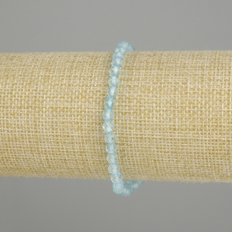 Bransoletka z fasetowanego topazu, kuleczki o średnicy 4 mm +-, długość 18 cm +-, elastyczna