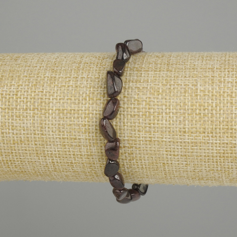 Bransoletka z granatu galetowego, średnica 7,5–12×5–6 mm ±, długość 18 cm, elastyczna