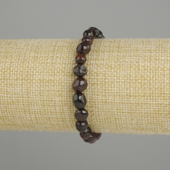 Bransoleta z granatu, fasetowane kuleczki, średnica 6–10×5 mm, 5–8 mm ±, długość 18 cm ±, elastyczna baza stretch