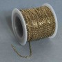 Złocisty łańcuszek bobinowy do biżuterii, grubość 2 mm ±, długość 18 m ±, złocisty metal