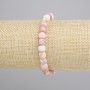 Bransoletka Kwarc różowy fasetowana kostka, średnica 6x6mm+-, długość 18cm+- stretch