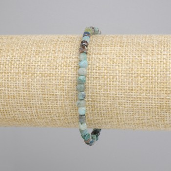 Bransoletka Chryzokola fasetowana kostka, średnica 4x4mm+-, długość 18cm+- stretch