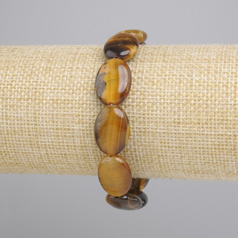 Bransoletka Tygrysie Oko owal, średnica 18x13mm+-, długość 18cm+- stretch