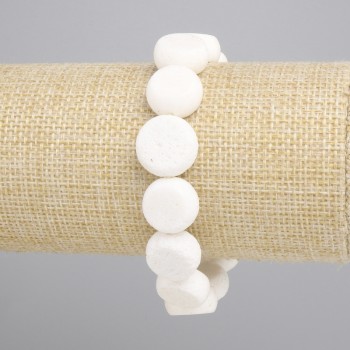 Bransoletka gąbczasty Koral monetka, średnica 14mm+-, długość 18cm+- stretch