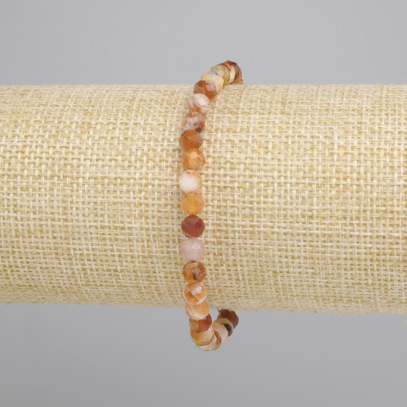 Bransoletka Agat fasetowana kulka, średnica 5mm+-, długość 18cm+- stretch