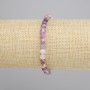 Bransoletka z lepidolitu, fasetowana kulka, średnica 5 mm ±, długość 18 cm ±, na elastycznym sznurku