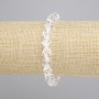Bransoletka z kryształu górskiego, o wielokątnych fasetach, średnica 9×8 mm +-, długość 18 cm +-, elastyczna