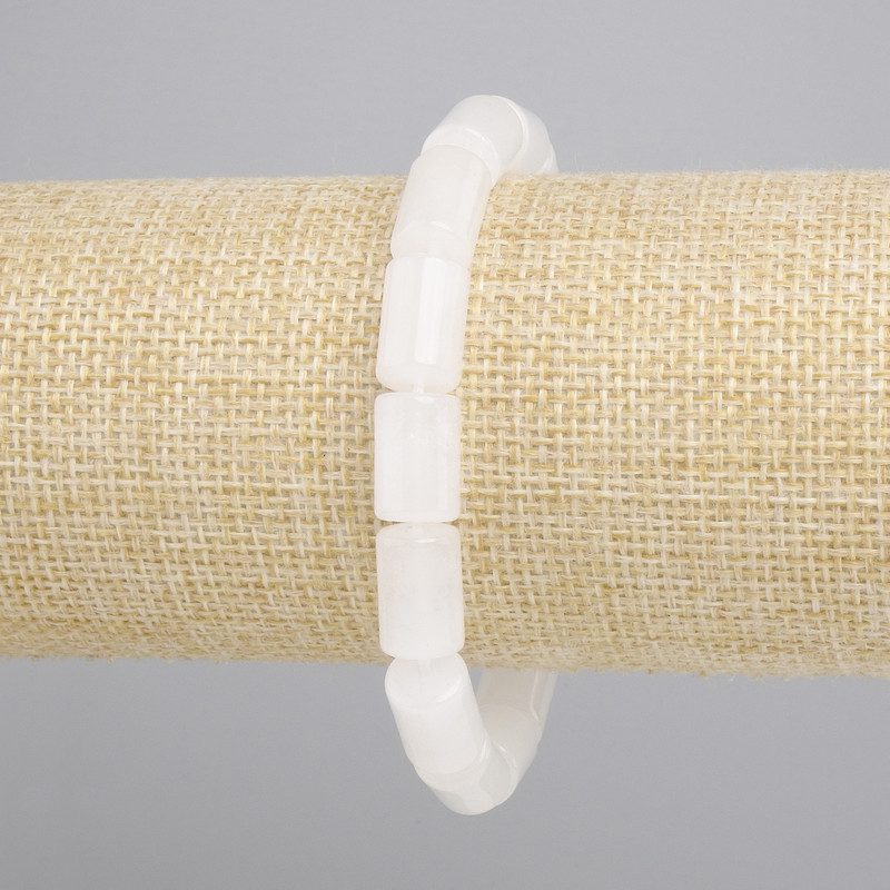 Bransoletka kryształ górski cylindryczny, średnica 12×8 mm, długość 18 cm ±, elastyczna