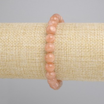 Bransoletka Kamień słoneczny Selenit gładka kulka, średnica 8,5mm+-, długość 18cm+- stretch