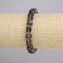 Bransoletka Rauchtopaz fasetowana kostka, średnica 8x8mm+- koralik 3mm+-, długość 18cm+- stretch