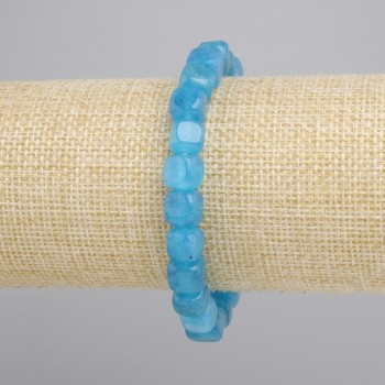 Bransoletka Akwamaryn kostka, średnica 7-8mm+-, długość 18cm+- stretch