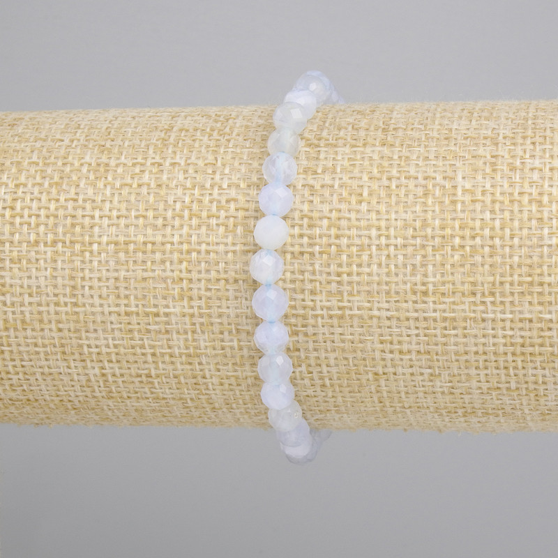 Bransoletka Agat fasetowana kulka, średnica 5mm+-, długość 18cm+- stretch