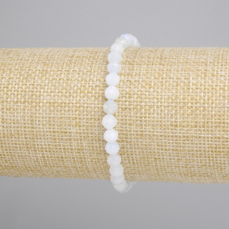 Bransoletka Agat fasetowana kulka, średnica 5mm+-, długość 18cm+- stretch