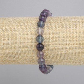 Bransoletka Fluoryt gładka kulka, średnica 8mm+-, długość 18cm+- stretch