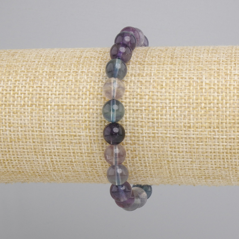 Bransoletka Fluoryt gładka kulka, średnica 8mm+-, długość 18cm+- stretch