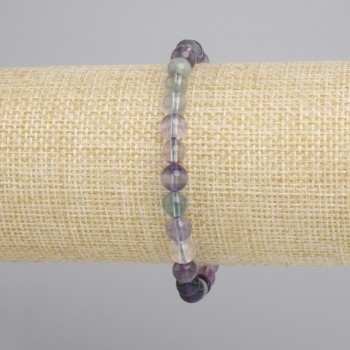 Bransoletka Fluoryt gładka kulka, średnica 6mm+-, długość 18cm+- stretch