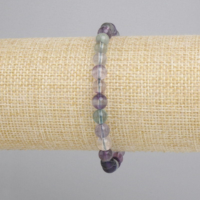 Bransoletka Fluoryt gładka kulka, średnica 6mm+-, długość 18cm+- stretch
