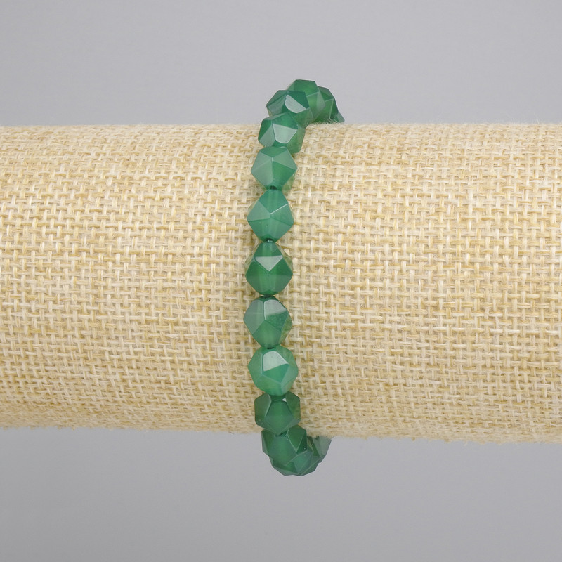 Bransoletka Agat wielościany, średnica 8x7mm+-, długość 18cm+- stretch
