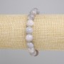 Bransoletka Agat Botswana fasetowana kulka, średnica 10mm+-, długość 18cm+- stretch