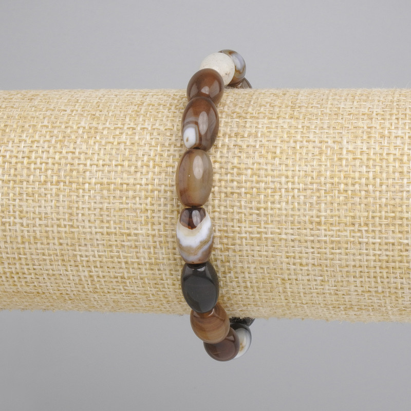 Bransoletka Agat ziarno, średnica 12x8mm+-, długość 18cm+- stretch