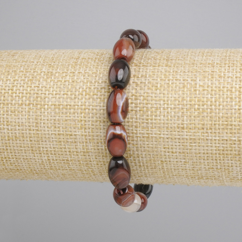 Bransoletka Agat ziarno, średnica 12x8mm+-, długość 18cm+- stretch