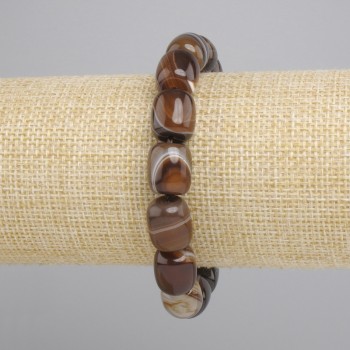 Bransoletka Agat baryłka, średnica 12,5-13x11mm+-, długość 18cm+- stretch