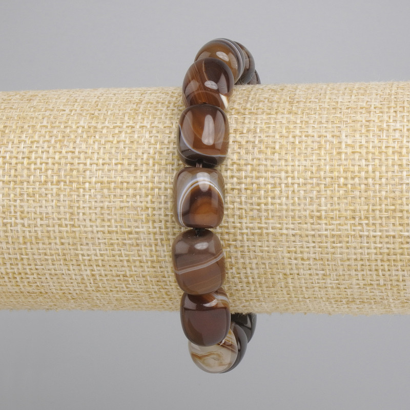 Bransoletka Agat baryłka, średnica 12,5-13x11mm+-, długość 18cm+- stretch