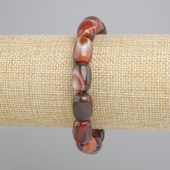 Bransoletka Agat baryłka, średnica 14x10mm+-, długość 18cm+- stretch
