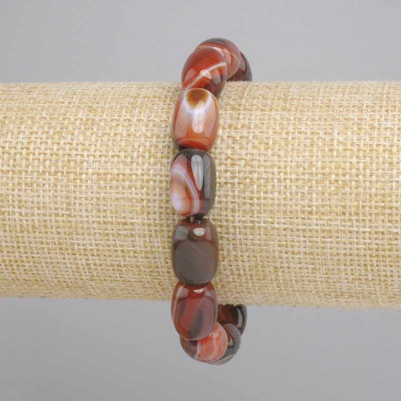 Bransoletka Agat baryłka, średnica 14x10mm+-, długość 18cm+- stretch