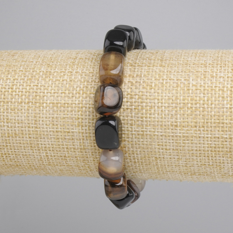 Bransoletka Agat sztabka, średnica 12x8,5-9mm+-, długość 18cm+- stretch