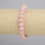 Bransoletka różowa Lawa Wulkaniczna gładka kulka, średnica 8mm+-, długość 18cm+- stretch