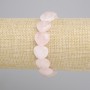 Bransoletka z różowego kwarcu w kształcie serc, średnica 14 mm ±, długość 18 cm ±, elastyczna