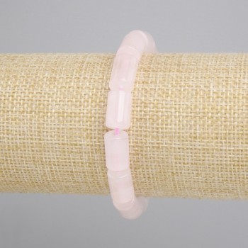 Bransoletka Kwarc różowy walec, średnica 12,5x8mm+-, długość 18cm+- stretch