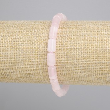 Bransoletka Kwarc różowy walec, średnica 10x6mm+-, długość 18cm+- stretch