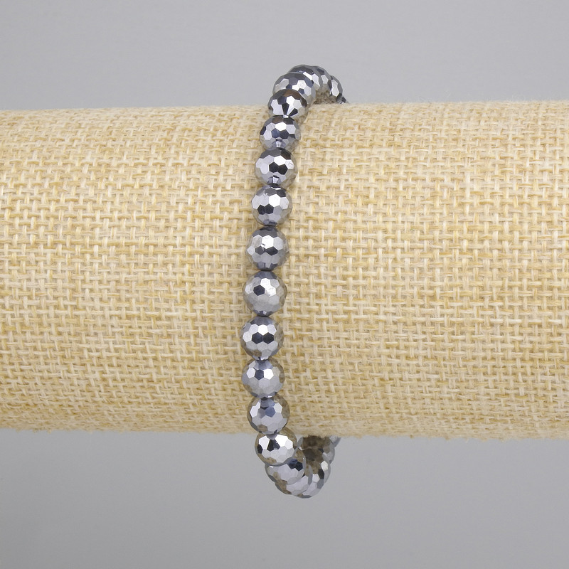 Bransoletka Teraherc fasetowana kulka, średnica 6mm+-, długość 18cm+- elastyczna